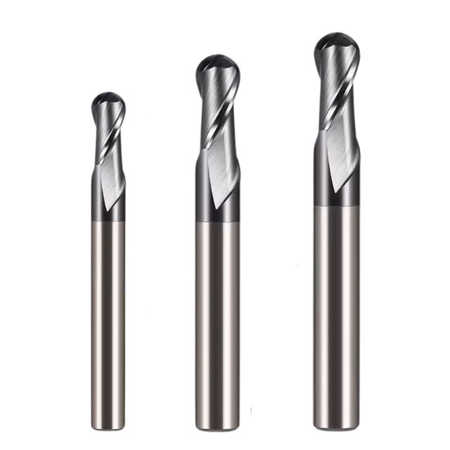 ONLINECARBIDE 3/16" 4 Flute Ball Nose End Mill - TiAlN Coated, Variable Helix, USA Made, 2" OAL